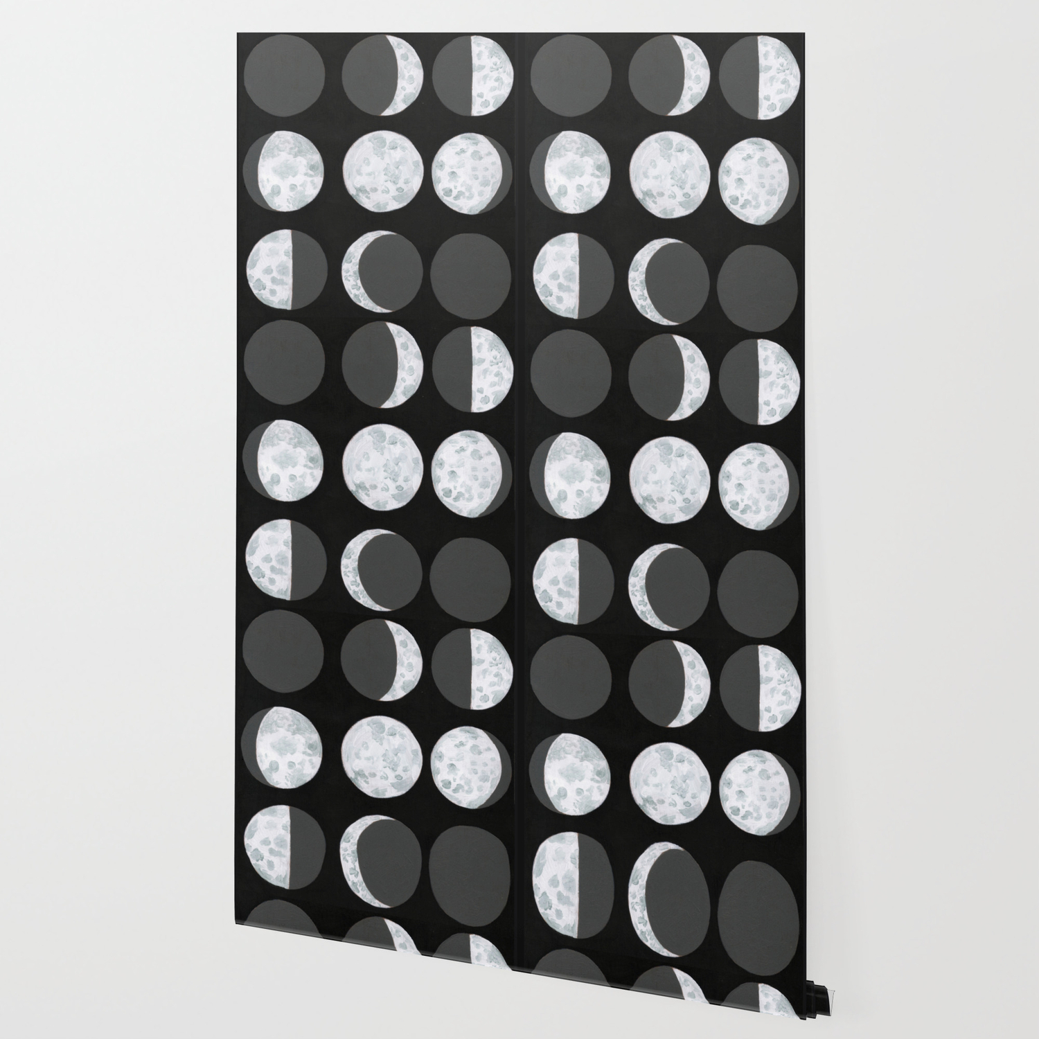 Moon Phases Black Wallpaper By Amandalaurelatkins Society6