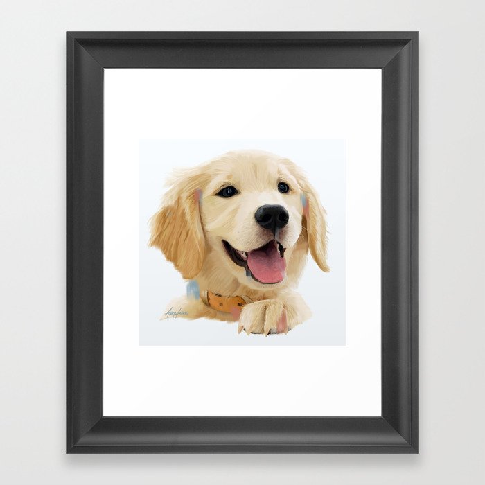 Golden Retriever Pup Framed Art Print