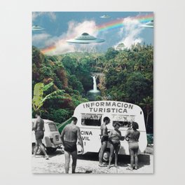 The Visitors // UFOs in Paradise Canvas Print