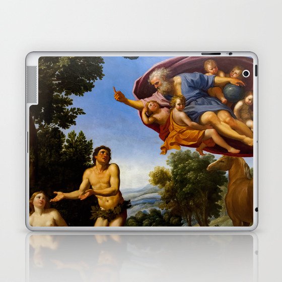 God admonishing Adam and Eve - Domenichino Laptop & iPad Skin