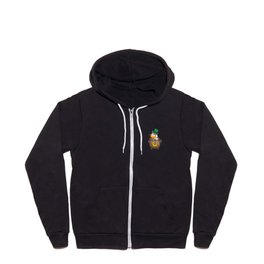 Funny St. Patrick's Day Cat Silhouette Shamrock - St. Paddys Full Zip Hoodie