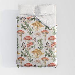 Woodland Mushrooms & Hedgehogs Duvet Cover