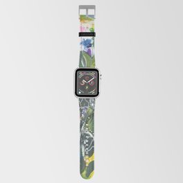 green flowers in rainbow N.o 3 Apple Watch Band