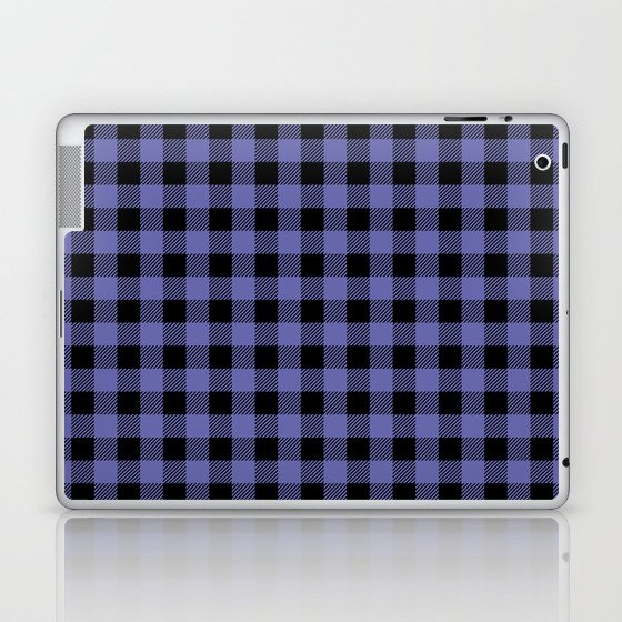Periwinkle Plaid (pantone very peri/black) Laptop & iPad Skin