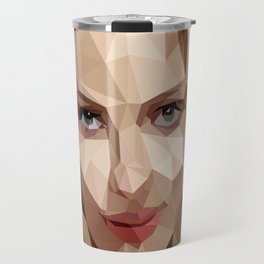Scarlett Johansson Low Poly Art Travel Mug