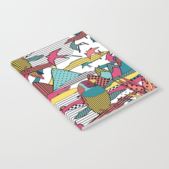 Pop art memphis 80's bird print Notebook