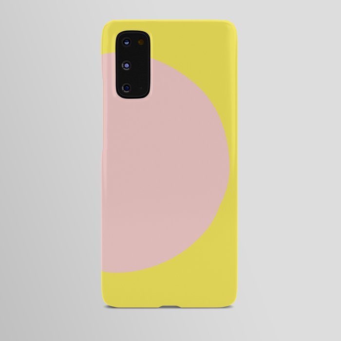 Margo Collection: Minimalist Modern Geometric Pink Circle on Yellow Android Case