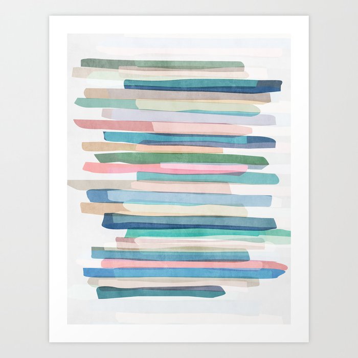 Pastel Stripes 1 Art Print