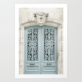 Parisian Door in Pale Blue - Paris Travel Photography Art Print
