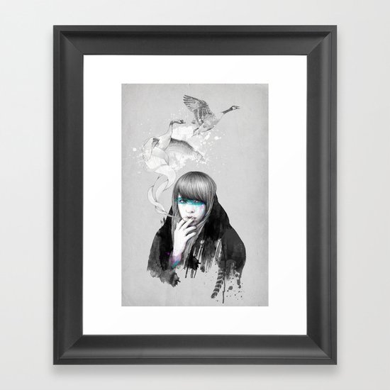 Swan Love Framed Art Print