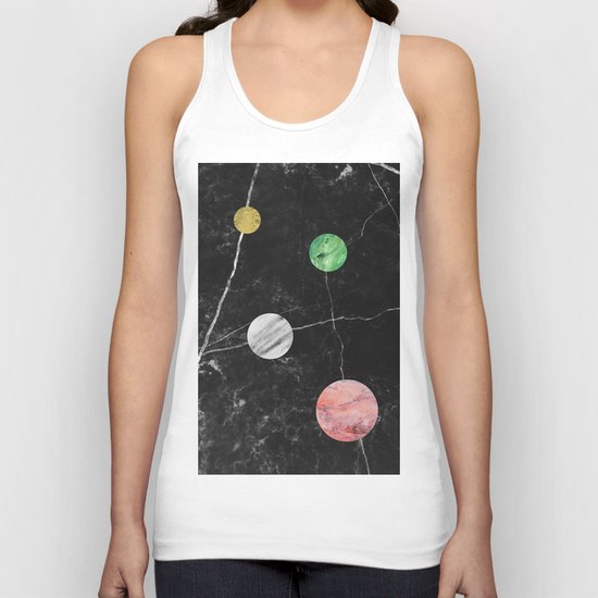 Black Marble with Polka Dots Unisex Tank Top