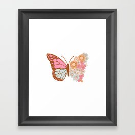 Vintage Floral Butterfly Framed Art Print