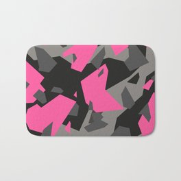 Black\Grey\Pink Geometric Camo Bath Mat