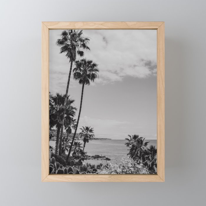 Laguna Beach ocean view Black&White | Fine Art Travel Photography Framed Mini Art Print