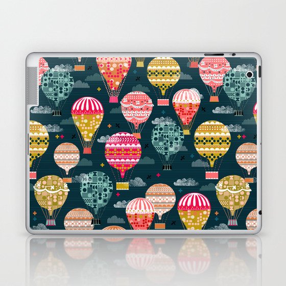 Hot Air Balloons - Retro, Vintage-inspired Print and Pattern by Andrea Lauren Laptop & iPad Skin