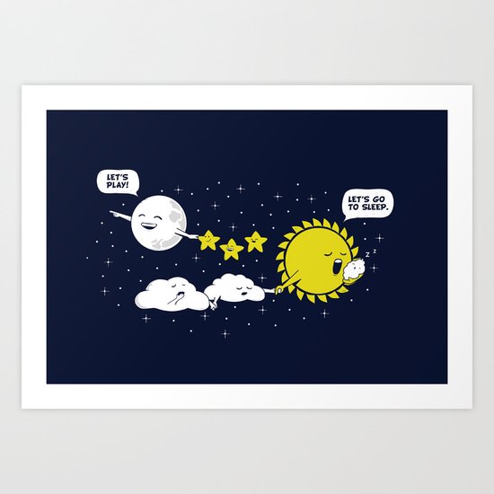 Night time, Day time Art Print