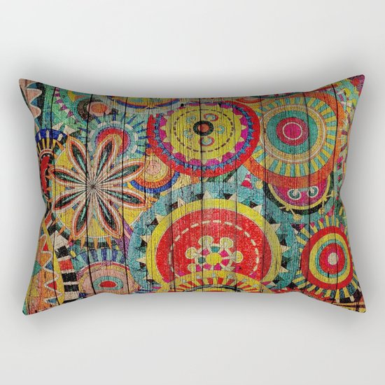 Kashmir on Wood 01 Rectangular Pillow