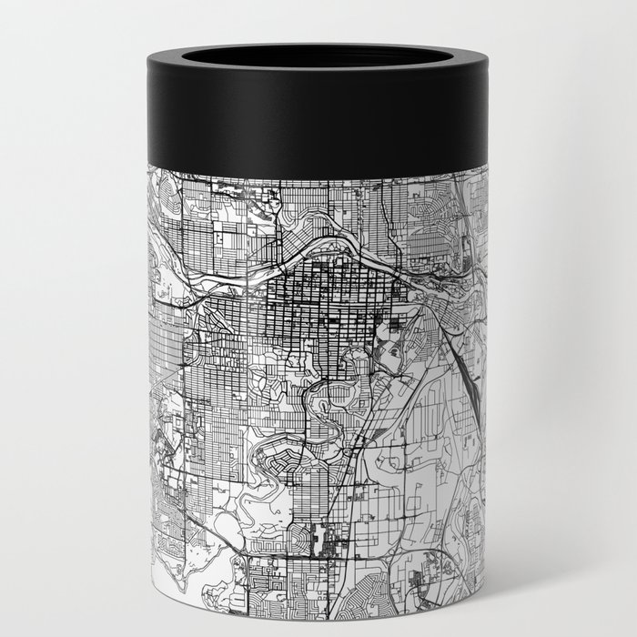 Calgary White Map Can Cooler