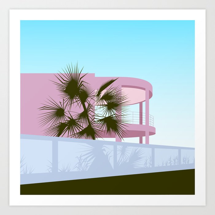 Art Deco Beach House Art Print By Clairehuntley Society6