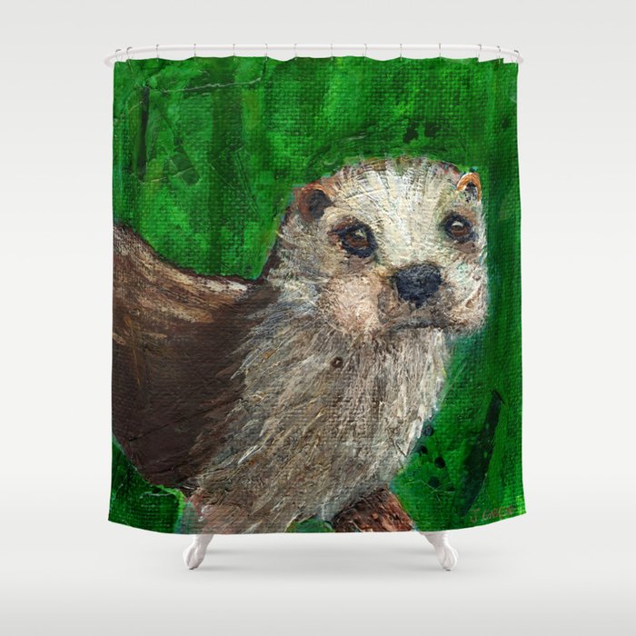The Otter's Curiosity Shower Curtain