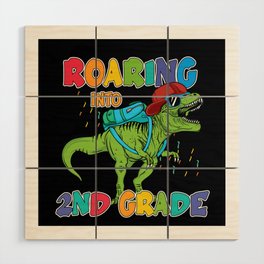 Second Grade dinosaur back to school Wood Wall Art