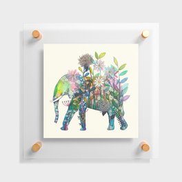 Floral Elephant Floating Acrylic Print