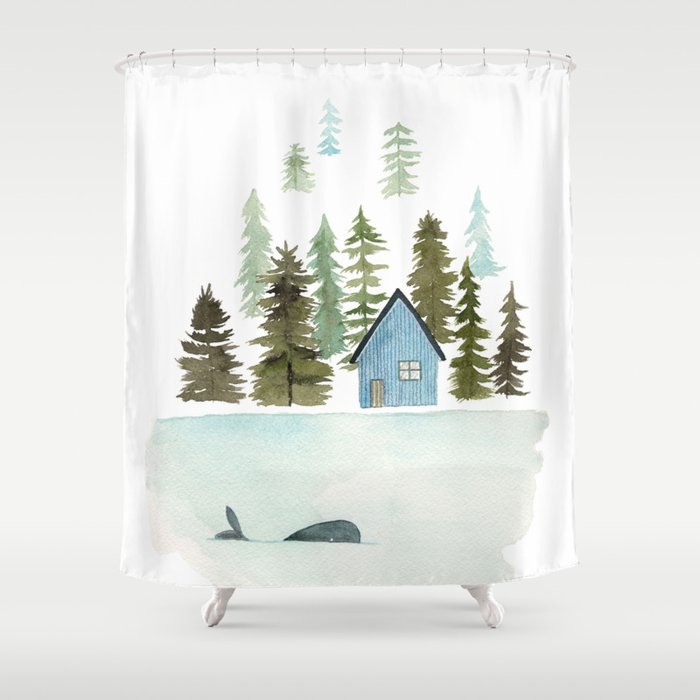 I See A Whale Shower Curtain By Tinavandijkart Society6