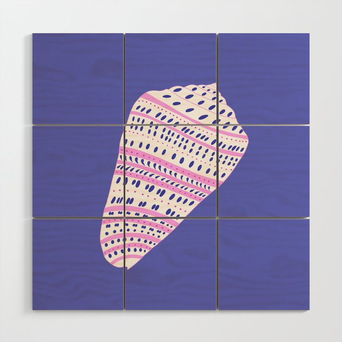 Purple Seashell Wood Wall Art