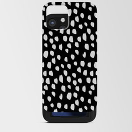 Handdrawn drops and dots on black - Mix & Match with Simplicty of life iPhone Card Case