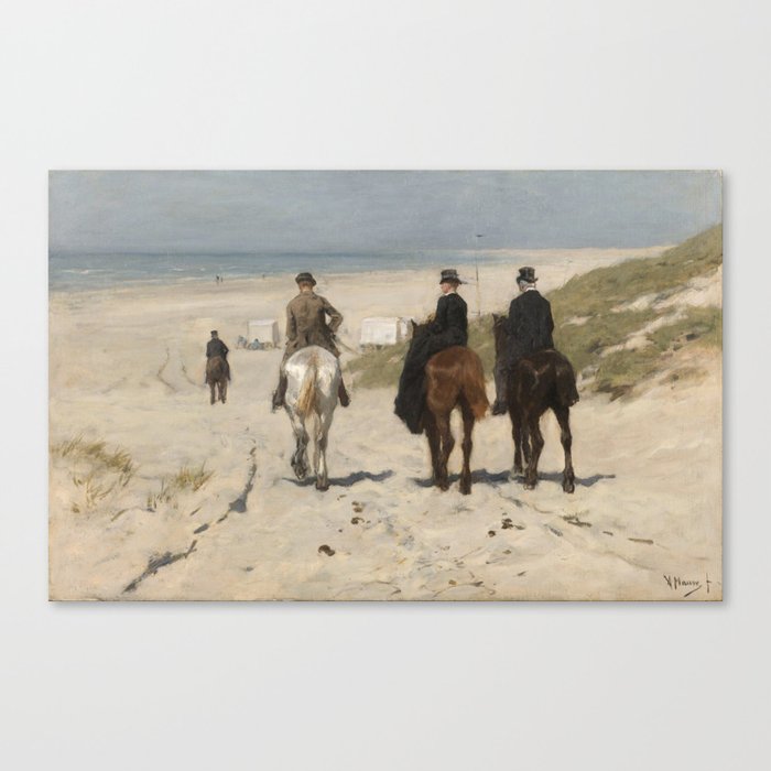 Morning ride along the beach, Anton Mauve (1876) Canvas Print
