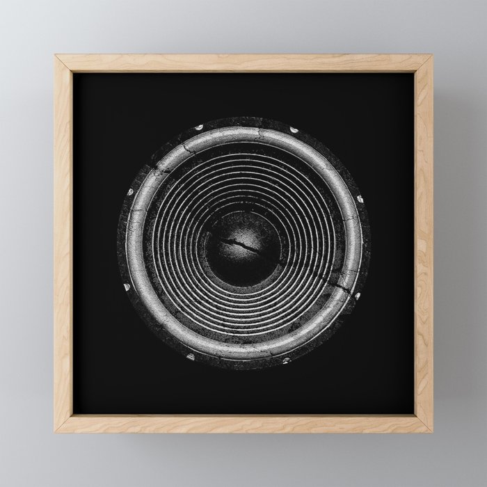 Cracked speaker Framed Mini Art Print