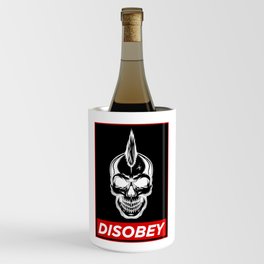 Punk Rock disobey, mohican skull. Wine Chiller