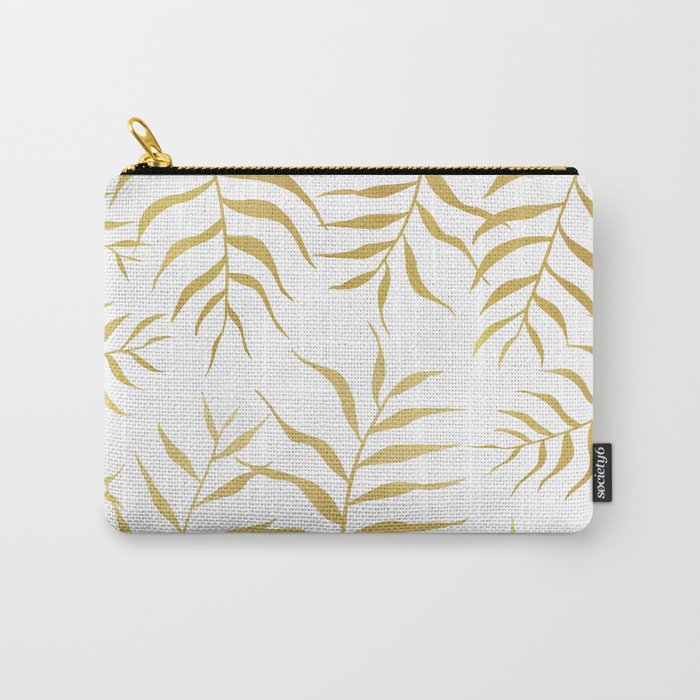 Gold palm leaves Carry-All Pouch