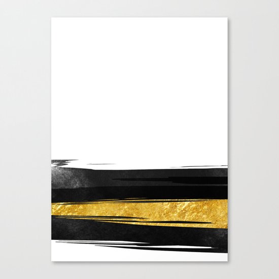 Gold and Black Stripes Canvas Print