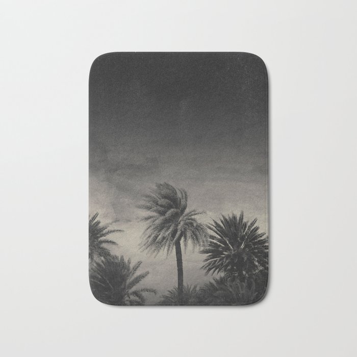 Palm Paradise in Black and White Bath Mat
