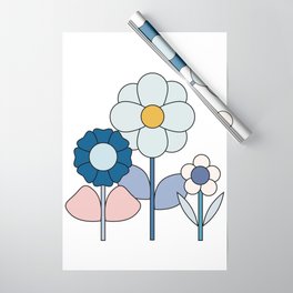 BLUE Flowers Wrapping Paper