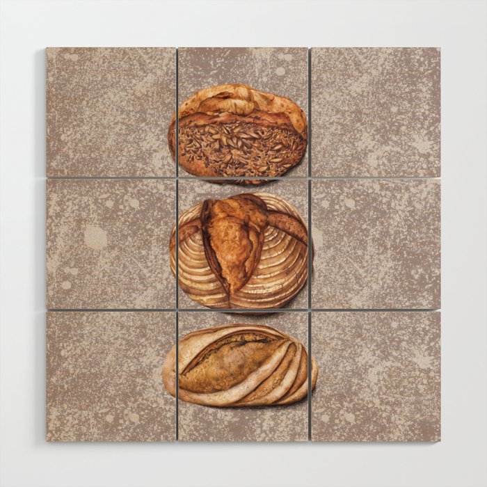 Freshly Baked Bread - Bread Lovers Artwork  Wood Wall Art