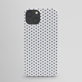Small Navy Blue heart pattern iPhone Case