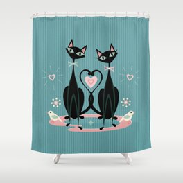 Vintage Kitty Love ©studioxtine Shower Curtain