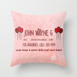 John Wayne G's Card Throw Pillow