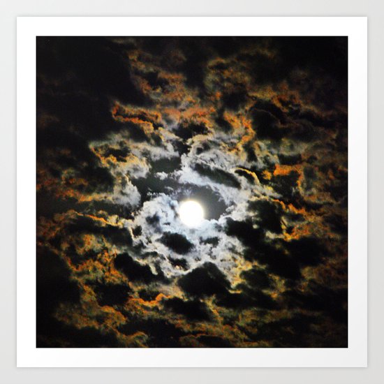 Tiger Full Moon Art Print