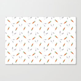 Cute rabbit,Easter,carrots pattern  Canvas Print