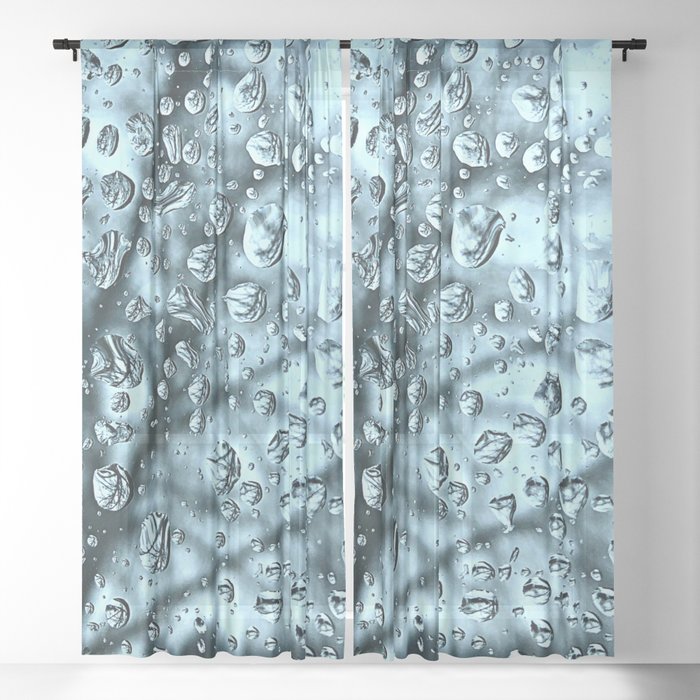 Water Droplets Sheer Curtain