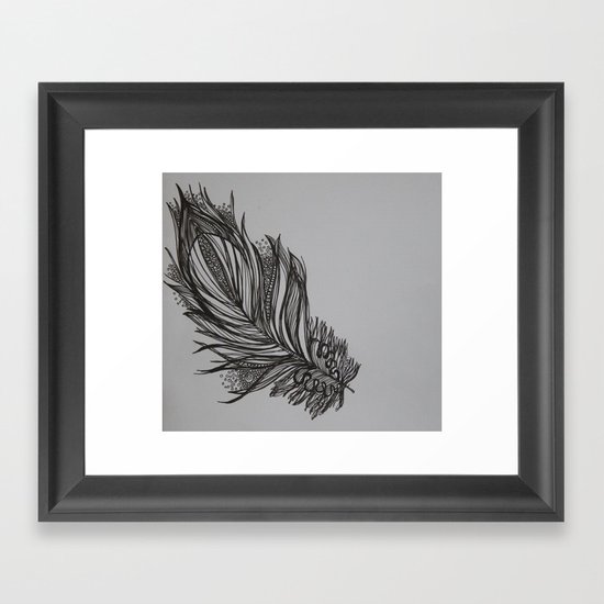 Zen feather Framed Art Print