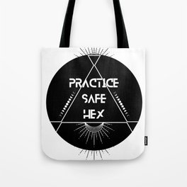 Practice Safe Hex Tote Bag