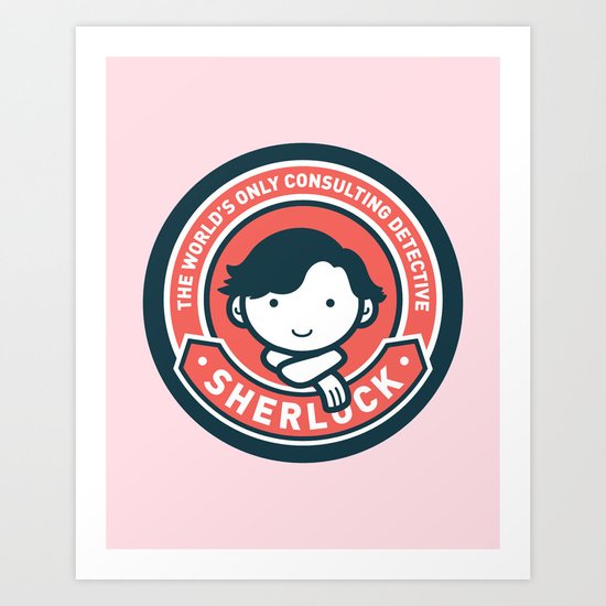 Sherlock - Cute Sherlock Holmes in Red Art Print