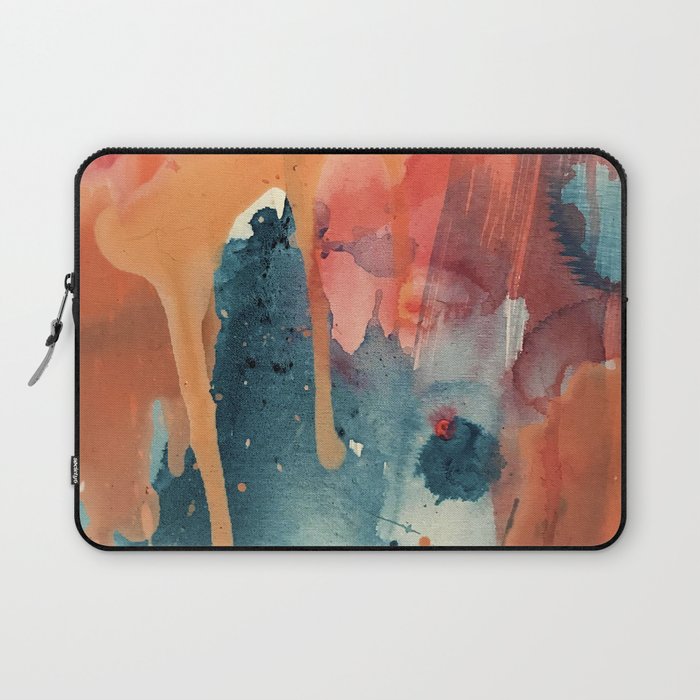 Pour Some Sugar on Me: a colorful mixed media abstract in pinks blues orange and purple Laptop Sleeve