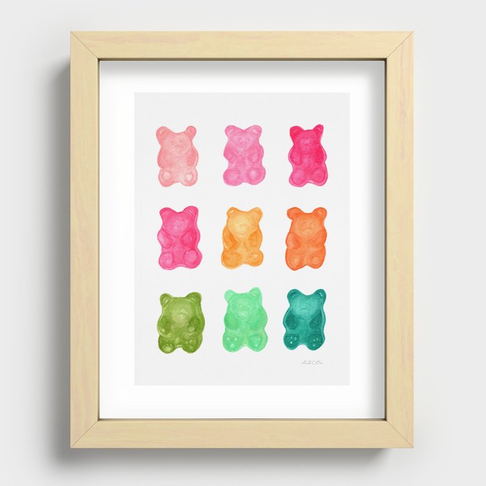 Gummy Bears Colorful Candy Recessed Framed Print
