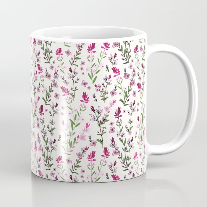 Inky Floral - Pink Gaura Coffee Mug