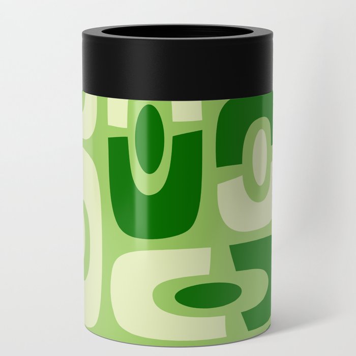 Colorful Mid-Century Modern Cosmic Abstract 392 Yellow and Green Can Cooler